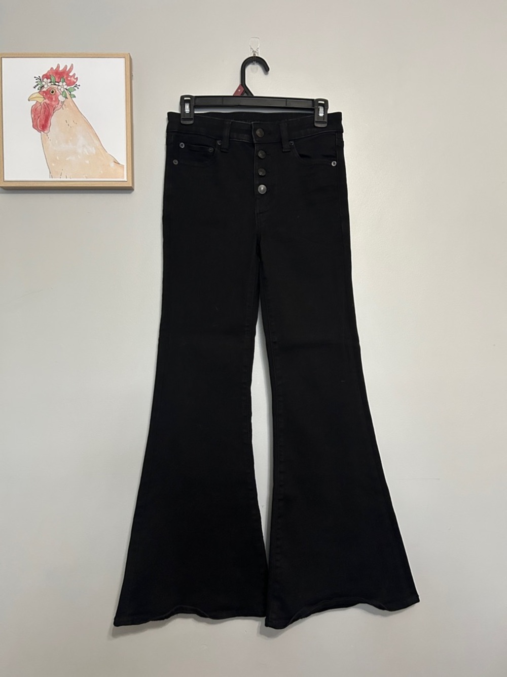 High-Rise Black Flare Jeans - Women